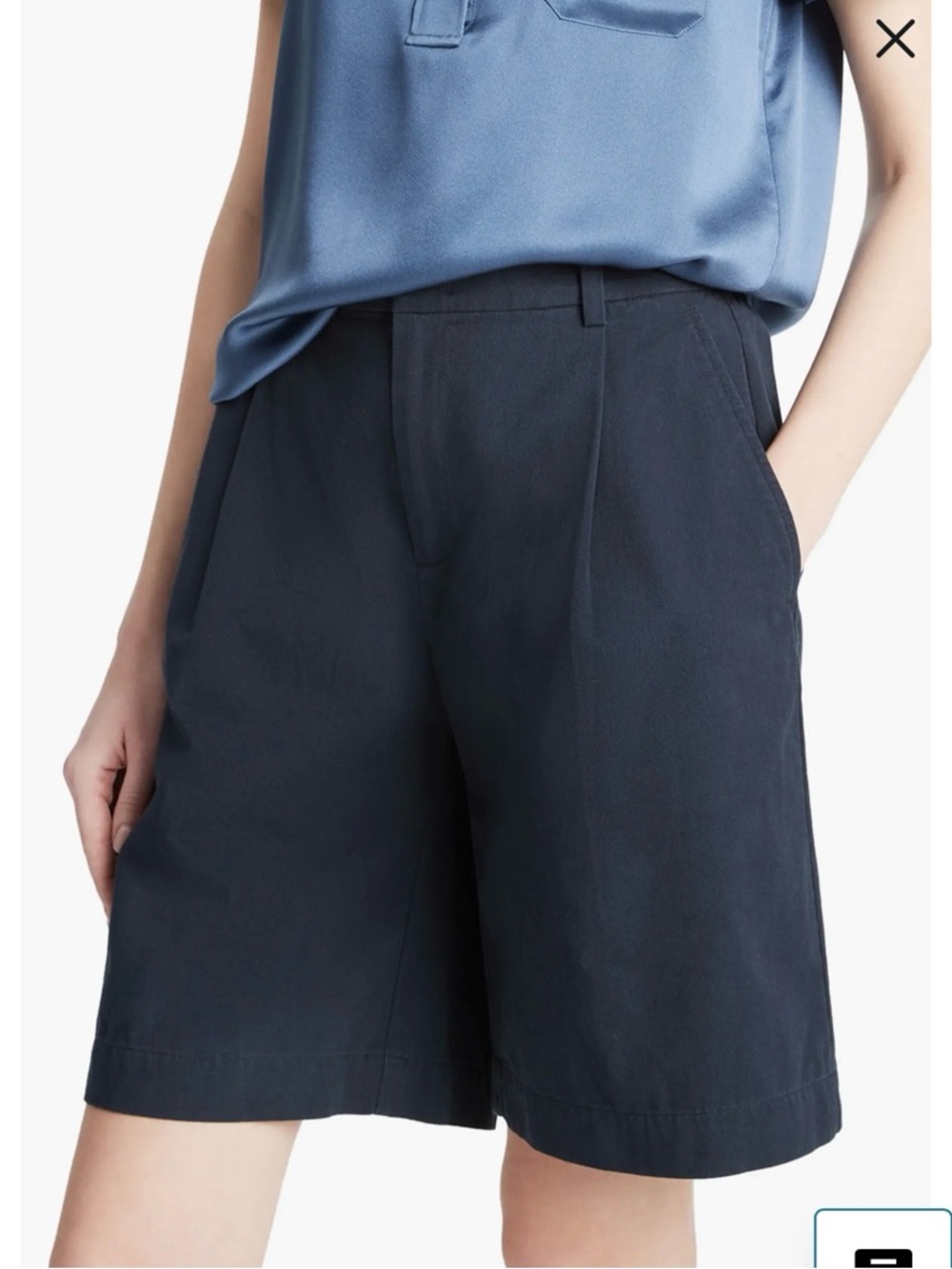 Vince Navy Blue Tailored Bermuda Shorts